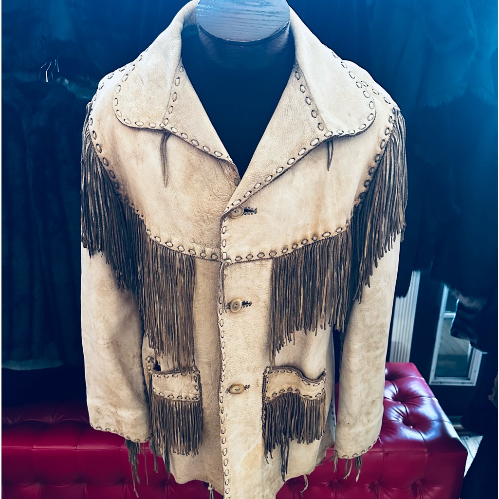 Wow Vintage Wilderness Wayne Western Fringe Jacket - Hand Engraved/Signed